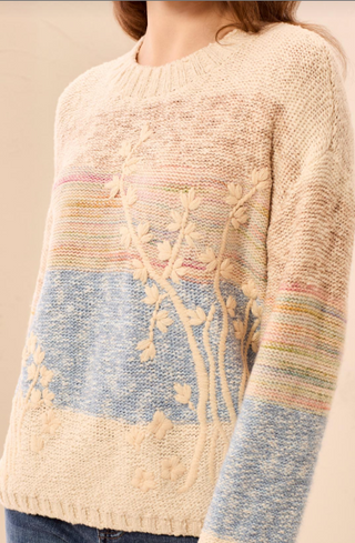 Tribal Floral Knit Sweater