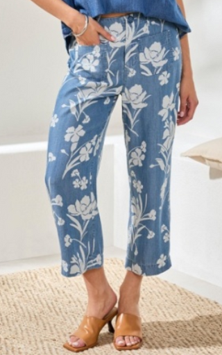 Tribal Flowy Crop Wide Leg Pants