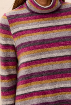 Tribal Striped Funnel Neck