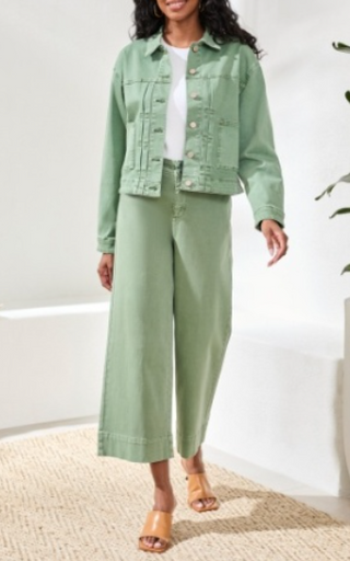 Tribal Button Jacket Moss