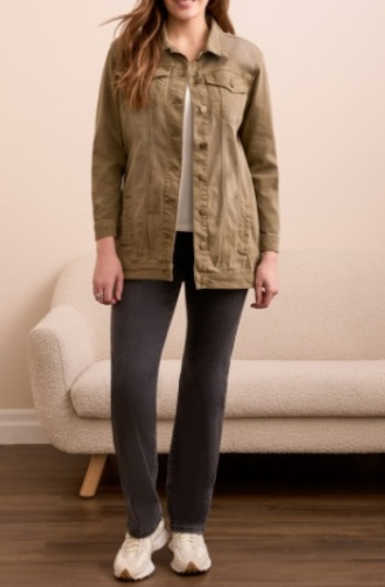 Tribal Denim Maxi Jacket