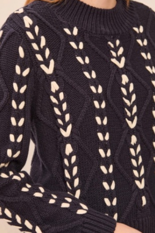 Tribal Mock Neck Sweater