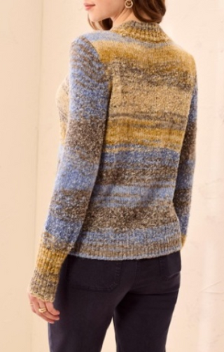 Tribal Textured Mock Neck Sweater