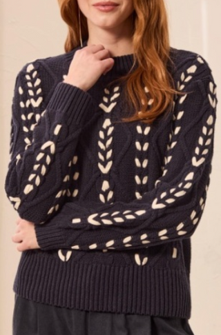 Tribal Mock Neck Sweater