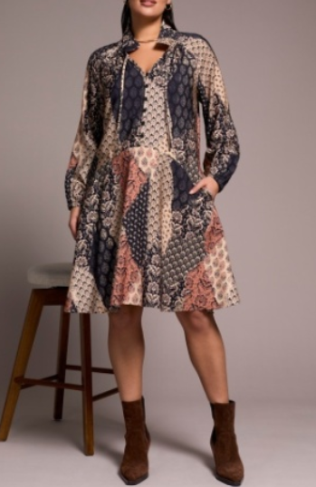 Tribal Raglan Sleeve Dress
