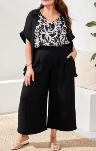 Tribal Flowy Cropped Pants