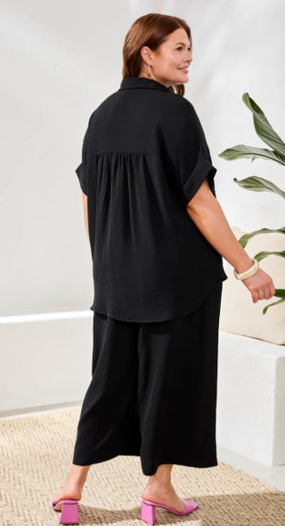 Tribal Relaxed Dolman Button Down Top