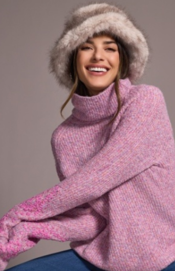 Tribal Embroidery Sleeve Turtleneck