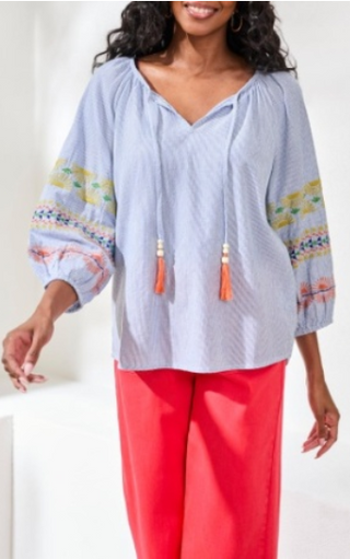 Tribal Raglan Sleeve Blouse