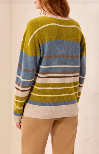 Tribal Striped Scoop Neck Sweater