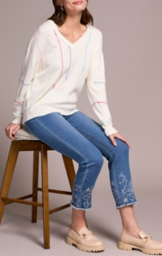 Tribal V Neck Sweater