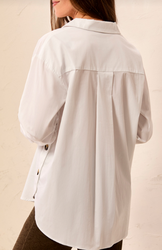Tribal White Button Down Blouse