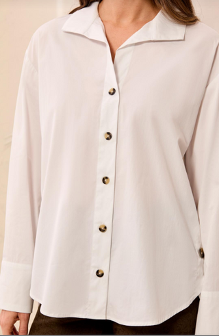 Tribal White Button Down Blouse
