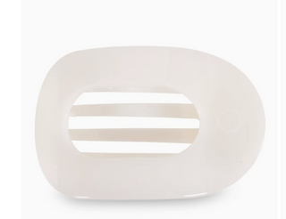 Teleties Round Coconut White Hair Clip Small